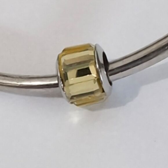 Silver‎ Yellow Crystals Charm for Pandora Style Bracelet - Picture 4 of 4